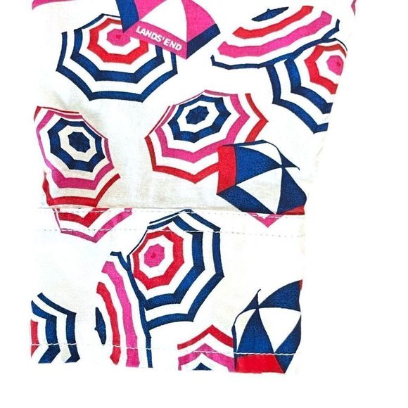 Lands End Women's Multicolor White Beach Umbrella Boyfriend Tunic Medium - Picture 6 of 14